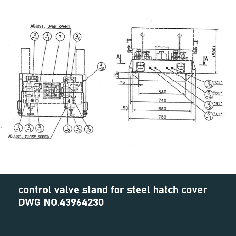 control valve stand for steel hatch cover,DWG NO.43964230
