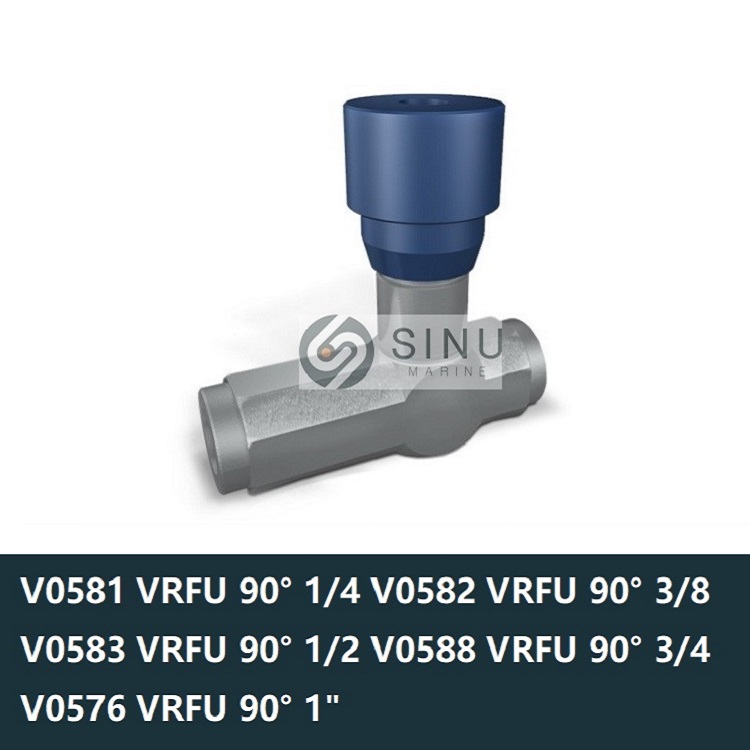 90° Flow regulator valve VRFU 90° 1-2 1-4 3-4 3-8 1-8