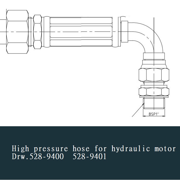 High pressure hose for hydraulic motor Drw.528-9400  528-9401-marine-hose