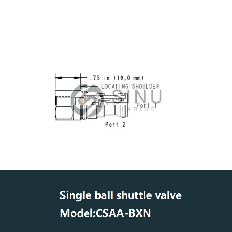 CSAA-BXN Single ball shuttle valve with signal at port 3-