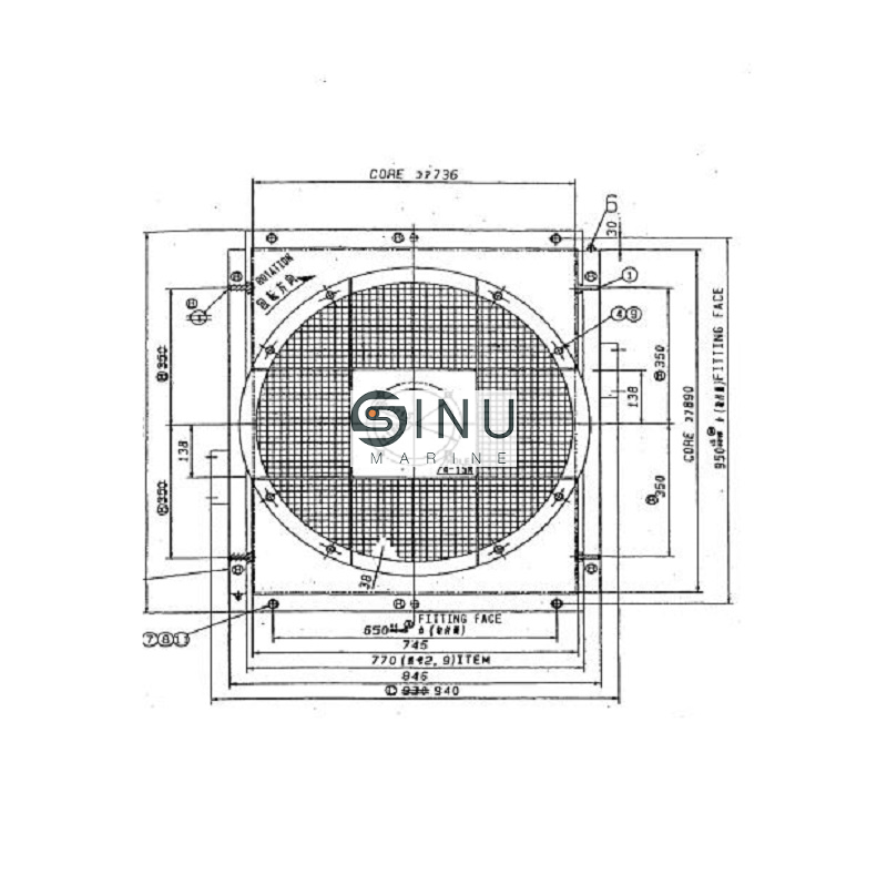 Oil cooler DWG.1223-042-549 FOR DECK CARNE