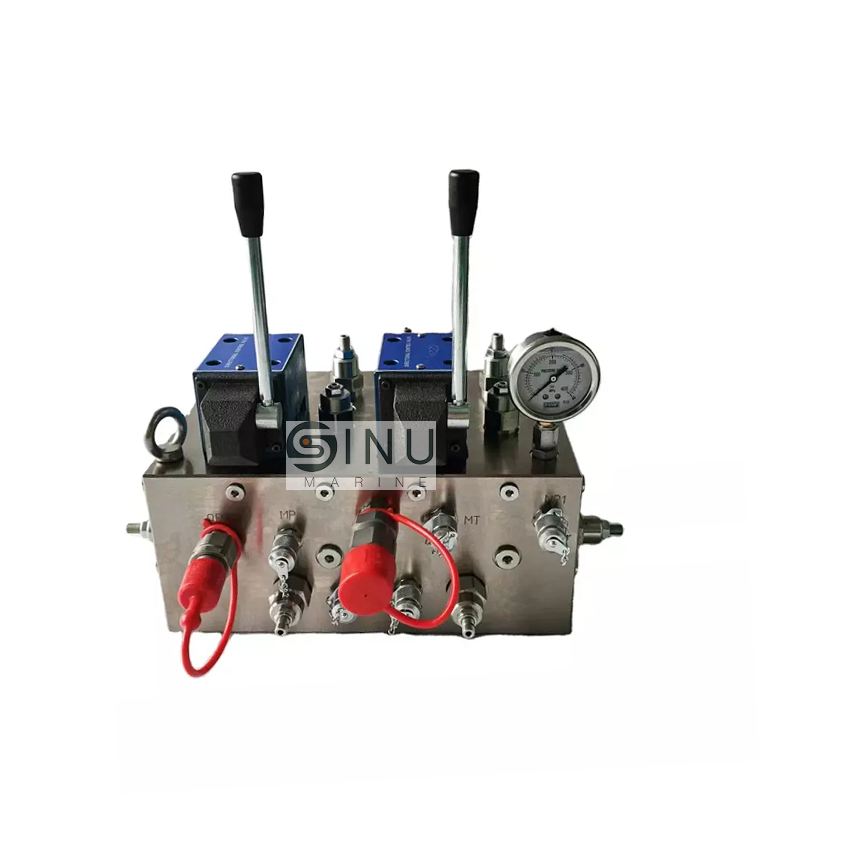 SINU MARINE-Hydraulic Valve Block Drawing No.406-9200 with check valve n pressure gauge-1